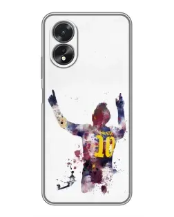 Чехол для OPPO A18 с картинкой «Акварельный Месси Барселона»