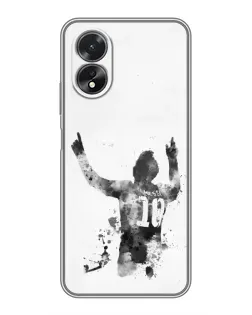 Чохол для OPPO A18 з картинкою «Чорно-білий силует Мессі» Чохол для OPPO A18 з картинкою «Чорно-білий силует Мессі»