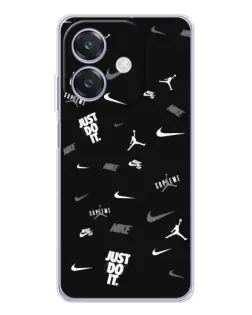 Чохол для OPPO A3 з картинкою «Nike Black Pattern» Чохол для OPPO A3 з картинкою «Nike Black Pattern»