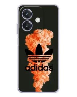 Чохол для OPPO A3 з картинкою «Помаранчевий дим Adidas»