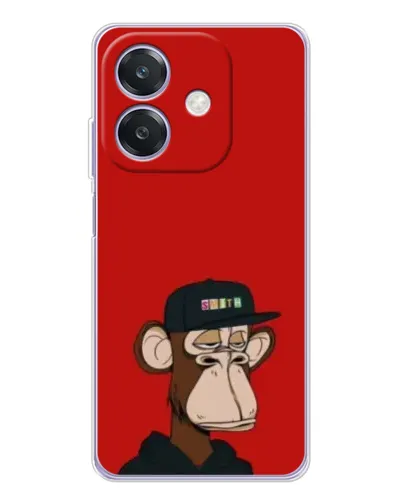 Чохол для OPPO A3 з картинкою «Bored Ape — червоний фон» Чохол для OPPO A3 з картинкою «Bored Ape — червоний фон»
