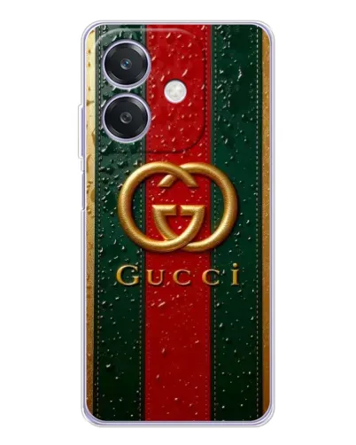 Чохол для OPPO A3 з картинкою «Gucci — фірмова смуга та золото» Чохол для OPPO A3 з картинкою «Gucci — фірмова смуга та золото»