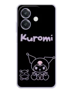 Чохол для OPPO A3 з картинкою «Kuromi — чорний мінімалізм»