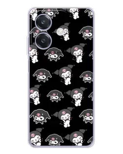 Чохол для OPPO A3 з картинкою «Чорний паттерн Kuromi»