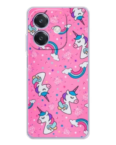 Чехол для OPPO A3 с картинкой «Unicorn паттерн розовый» Чехол для OPPO A3 с картинкой «Unicorn паттерн розовый»