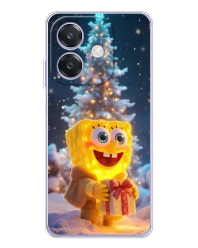 Чехол для OPPO A3 с картинкой «Рождественский Спанч Боб» Чехол для OPPO A3 с картинкой «Рождественский Спанч Боб»