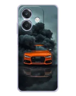 Чехол для OPPO A3 с картинкой «Audi в облаках дыма»