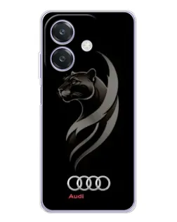 Чехол для OPPO A3 с картинкой «Графика — пантера и Audi»