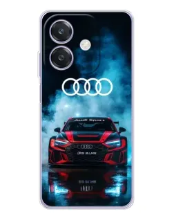 Чехол для OPPO A3 с картинкой «Audi Sport — неон»