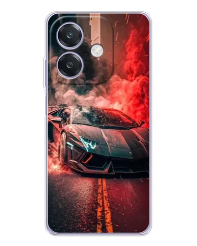 Чохол для OPPO A3 з картинкою «Lamborghini червоний дим»