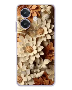 Чехол для OPPO A3 с картинкой «Бежевый флористический декор» Чехол для OPPO A3 с картинкой «Бежевый флористический декор»