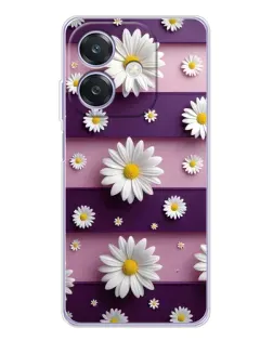 Чехол для OPPO A3 с картинкой «Ромашки на фиолетовом» Чехол для OPPO A3 с картинкой «Ромашки на фиолетовом»