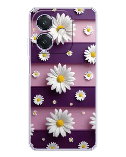 Чехол для OPPO A3 с картинкой «Ромашки на фиолетовом» Чехол для OPPO A3 с картинкой «Ромашки на фиолетовом»