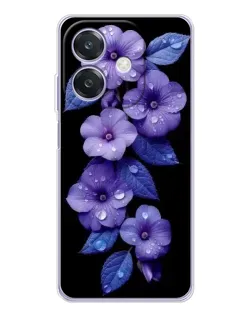 Чехол для OPPO A3 с картинкой «Фиолетовые цветы с росою» Чехол для OPPO A3 с картинкой «Фиолетовые цветы с росою»