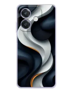 Чехол для OPPO A3 с картинкой «Объемные черно-белые ленты» Чехол для OPPO A3 с картинкой «Объемные черно-белые ленты»