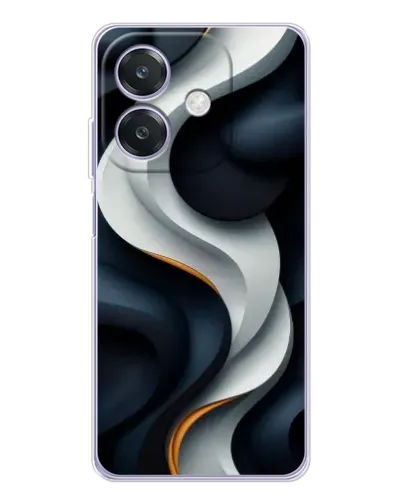 Чехол для OPPO A3 с картинкой «Объемные черно-белые ленты» Чехол для OPPO A3 с картинкой «Объемные черно-белые ленты»