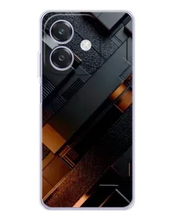 Чехол для OPPO A3 с картинкой «Черные геометрические блоки» Чехол для OPPO A3 с картинкой «Черные геометрические блоки»