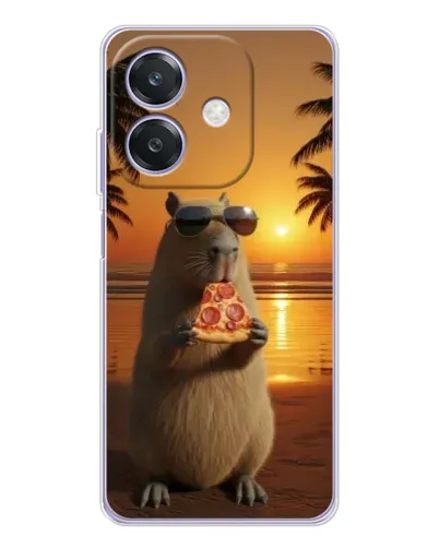Чохол для OPPO A3 з картинкою «Капібара з піцою» Чохол для OPPO A3 з картинкою «Капібара з піцою»