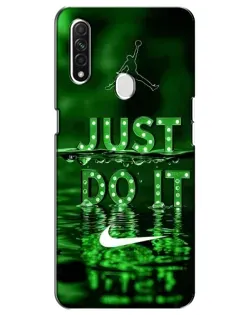 Чехол для OPPO A31 с картинкой «Зеленый неоновый Nike»