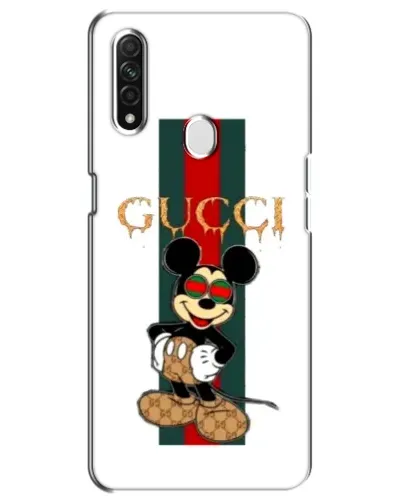 Чехол для OPPO A31 с картинкой «Микки Маус Gucci — полосы»
