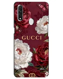 Чехол для OPPO A31 с картинкой «Gucci — бордовые розы»