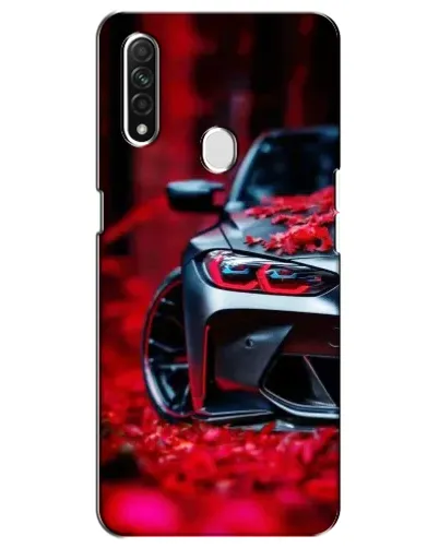 Чехол для OPPO A31 с картинкой «Спортивная BMW и цветы»