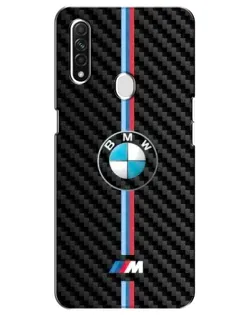 Чехол для OPPO A31 с картинкой «Эмблема BMW и карбон»