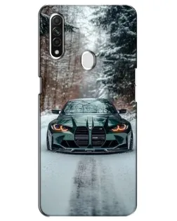 Чехол для OPPO A31 с картинкой «BMW в зимнем лесу»