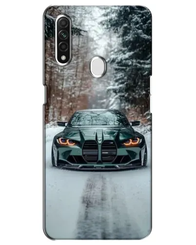 Чехол для OPPO A31 с картинкой «BMW в зимнем лесу»