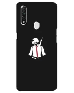 Чехол для OPPO A31 с картинкой «PUBG — силуэт воина»