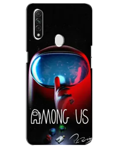 Чехол для OPPO A31 с картинкой «Красный импостер — макро»