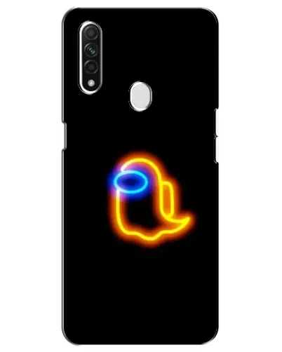 Чехол для OPPO A31 с картинкой «Among Us неоновое сияние»