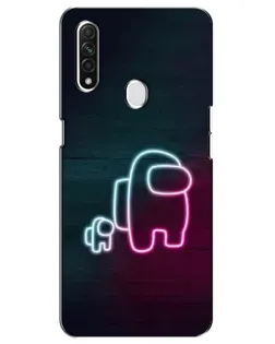 Чехол для OPPO A31 с картинкой «Among Us неон-арт»