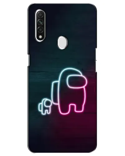 Чехол для OPPO A31 с картинкой «Among Us неон-арт»