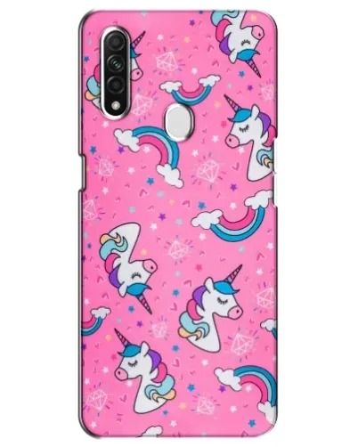Чехол для OPPO A31 с картинкой «Unicorn паттерн розовый»