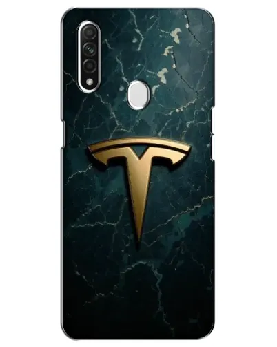 Чехол для OPPO A31 с картинкой «Мраморная Tesla Gold»