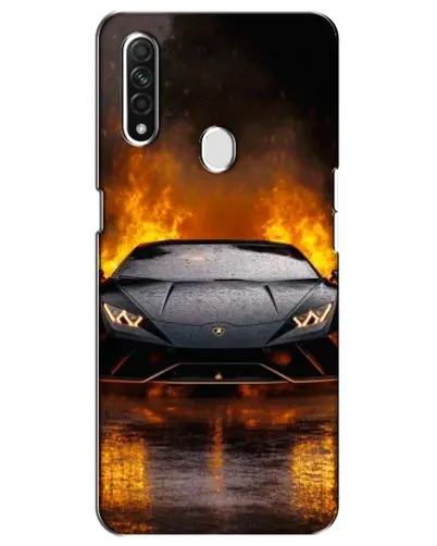 Чехол для OPPO A31 с картинкой «Lamborghini в огне»