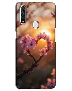 Чехол для OPPO A31 с картинкой «Розовый цвет сердце на фоне заката» Чехол для OPPO A31 с картинкой «Розовый цвет сердце на фоне заката»