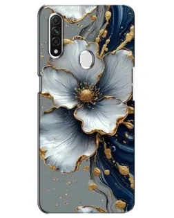 Чехол для OPPO A31 с картинкой «Белый цветок и золотой флюид» Чехол для OPPO A31 с картинкой «Белый цветок и золотой флюид»