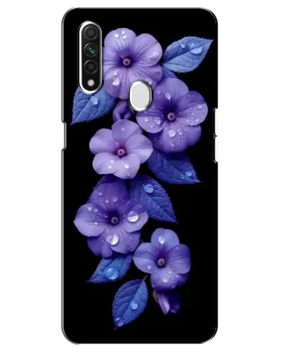 Чехол для OPPO A31 с картинкой «Фиолетовые цветы с росою»