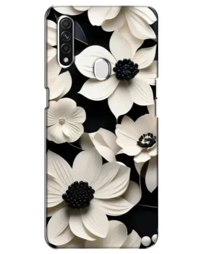 Чехол для OPPO A31 с картинкой «Объемные белые цветы»
