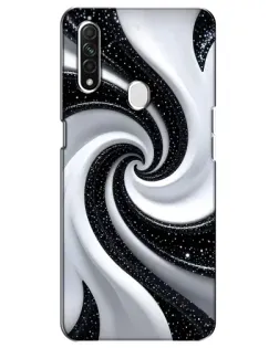 Чохол для OPPO A31 з картинкою «Чорно-біла спіраль»