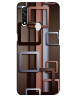 Чохол для OPPO A31 з картинкою «Коричневі об'ємні квадрати»