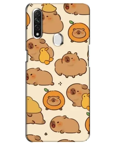 Чехол для OPPO A31 с картинкой «Капибары с апельсинами»