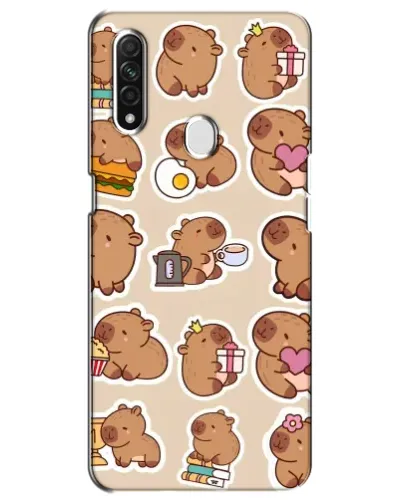 Чехол для OPPO A31 с картинкой «Капибары паттерн»