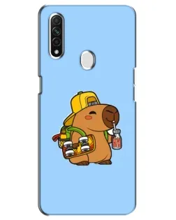 Чехол для OPPO A31 с картинкой «Капибара на скейте»