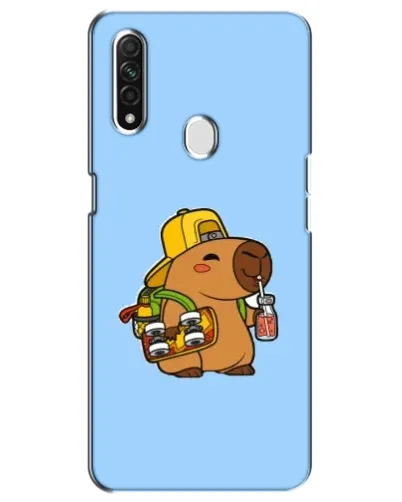 Чехол для OPPO A31 с картинкой «Капибара на скейте»