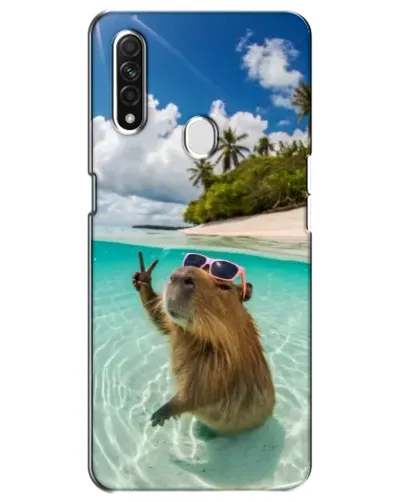 Чехол для OPPO A31 с картинкой «Капибара на море»