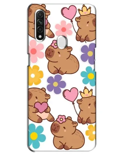 Чехол для OPPO A31 с картинкой «Цветочный паттерн капибар»