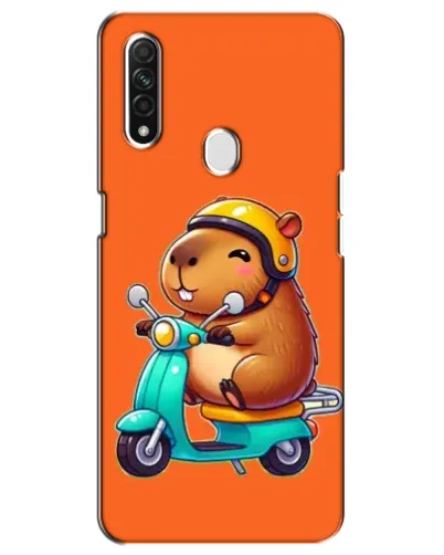 Чехол для OPPO A31 с картинкой «Капибара на скутере»